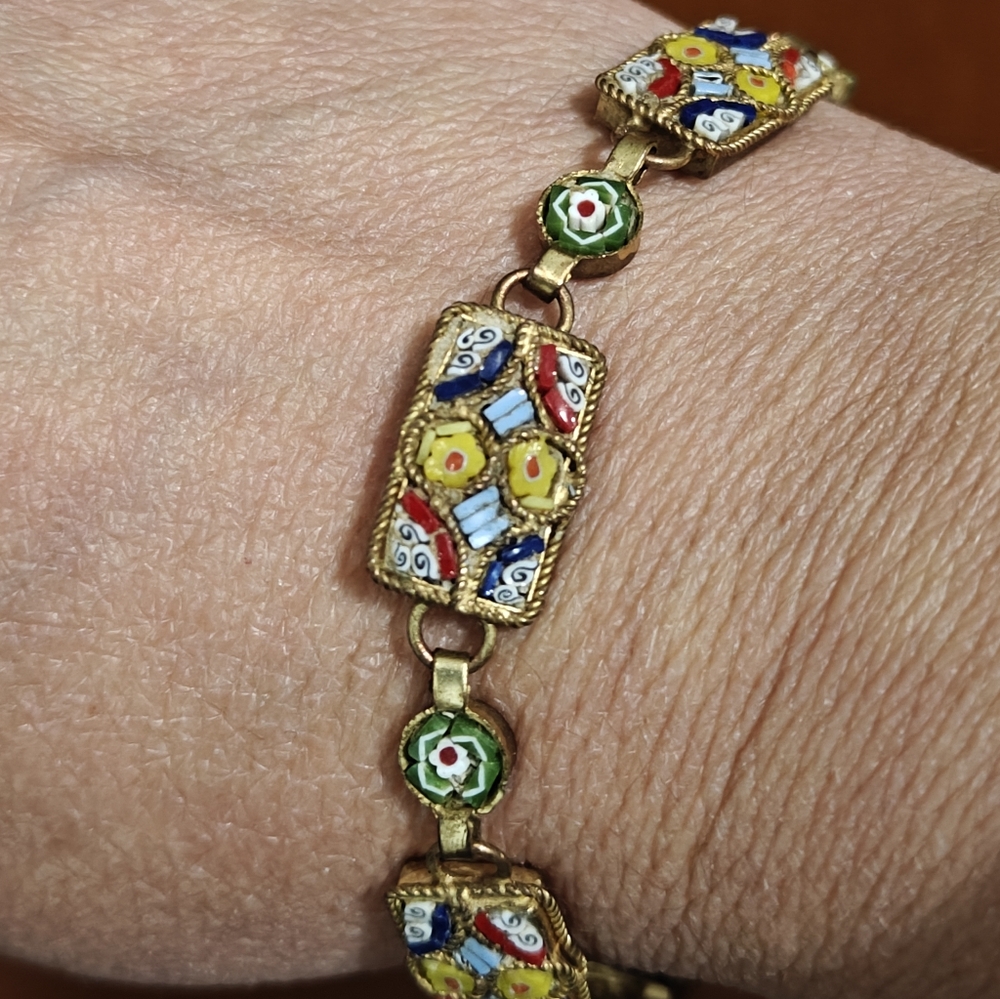 Vintage Antique? Fine Italian Mosaic Panel Bracelet